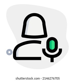 Audiowiedergabe eines einzelnen weiblichen Benutzers auf einem Chat-Messenger