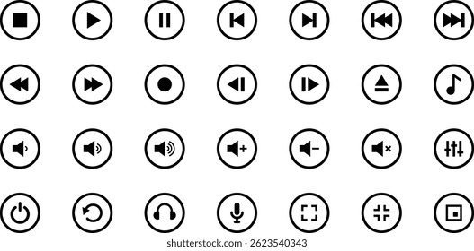 audio player control button symbol	
