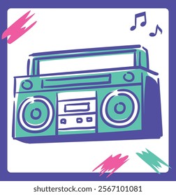 Audio player for dance. Vector illustration.