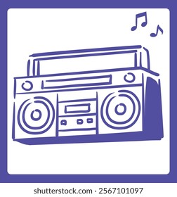 Audio player for dance. Vector illustration.