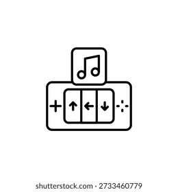 Audio Player Device Outline Icon With Volume And Direction