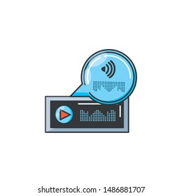audio player display with sound graohic
