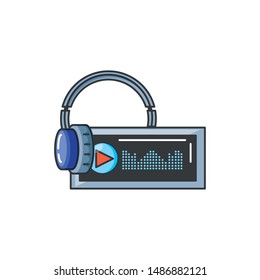 audio player display with sound graohic