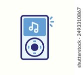audio player icon, isolated blue icon theme gadget