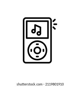  icono del reproductor de audio, icono del contorno aislado del gadget en fondo gris claro, perfecto para sitio web, blog, logotipo, diseño gráfico, medios sociales, interfaz de usuario, aplicación móvil, ilustración del vector EPS 10