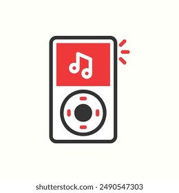 icono del reproductor de audio, gadget de tema de icono de glifo aislado