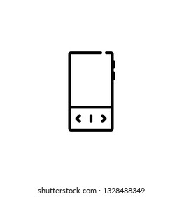 audio player icon, outline black style