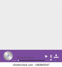 Audio Player Interface. Ability to listen or download the soundtrack. Vector illustration