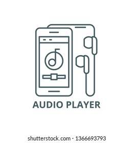 Audio player line icon, vector. Audio player outline sign, concept symbol, flat illustration