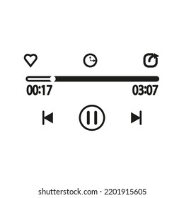 audio player line. Linear icon. Music symbol. Vector illustration. Stock image. 