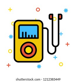 audio player   mp3   earphone  