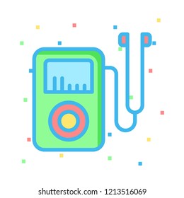 audio player   mp3   earphone  