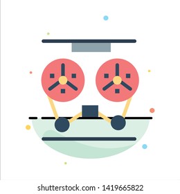 Audio, Player, Record, Recorder, Reel Abstract Flat Color Icon Template
