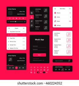 Audio Player User Interface Concept, Vector EPS 10 Illustration