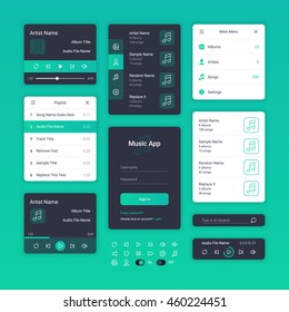 Audio Player User Interface Concept, Vector EPS 10 Illustration