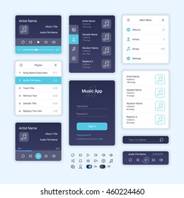 Audio Player User Interface Concept, Vector EPS 10 Illustration