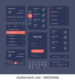 Audio Player User Interface Concept, Vector EPS 10 Illustration