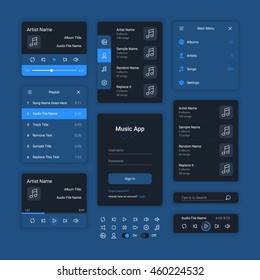 Audio Player User Interface Concept, Vector EPS 10 Illustration