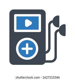 audio player vector glyph color icon 