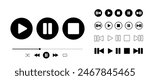 Audio player vector icon,Flat icons in modern style, Play and Pause button, music graphic elements for social media Ads and banner, illustration