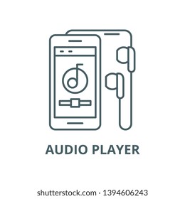 Audio player vector line icon, linear concept, outline sign, symbol