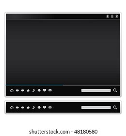 Audio Player Window in Black. Illustrator EPS 8 for multiple applications.