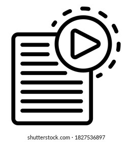 Audio playlist icon. Outline audio playlist vector icon for web design isolated on white background