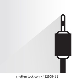 audio plug, gadget plug on white background, flat and shadow theme