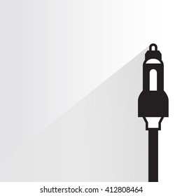 audio plug, gadget plug on white background, flat and shadow theme