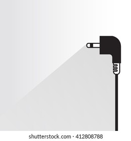 audio plug, gadget plug on white background, flat and shadow theme