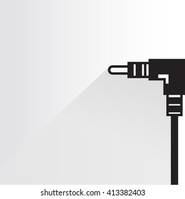 audio plug, gadget plug on white background, flat and shadow theme