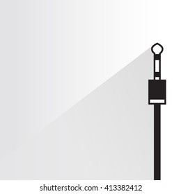 audio plug, gadget plug on white background, flat and shadow theme