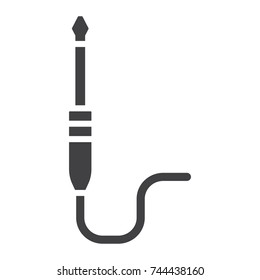 Audio plug glyph icon, music and instrument, jack cable sign vector graphics, a solid pattern on a white background, eps 10.