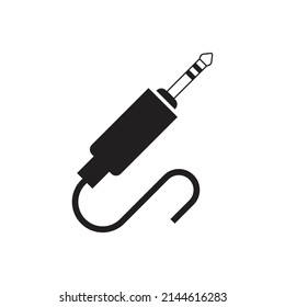 Audio-Plug-Icon-Design einzeln auf weißem Hintergrund