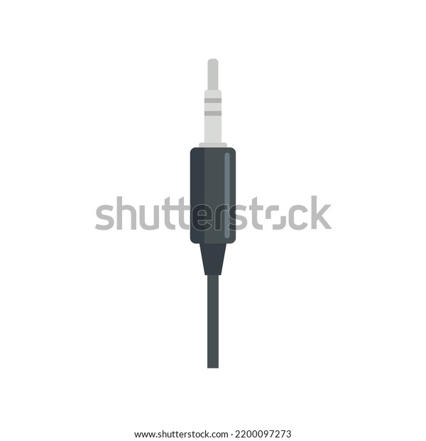 Audio plug icon. Flat illustration of\
audio plug vector icon isolated on white\
background