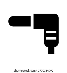 Audio-Plug-Icon oder Logo einzeln auf Zeichensymbolen, Vektorgrafik - hochwertige Vektorsymbole mit schwarzem Hintergrund
