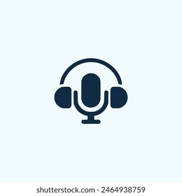 audio podcast professional logo vector illustration template design