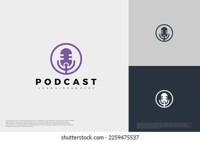 Audio Podcast radio icon. broadcast audio concept logo.