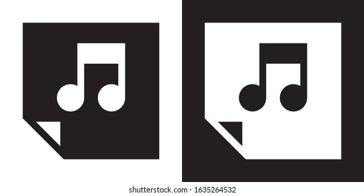 Audio Post. Glyph Icon in White and Black Version.