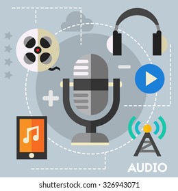 Audio production and podcast concept