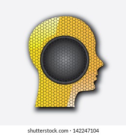 audio profile over white background vector illustration