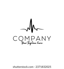 Elemento de diseño del logotipo de impulsos o ondas de audio. Adecuado para sus necesidades de diseño, logotipo, ilustración, animación, etc.
