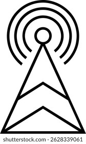 vetor de arte de linha de sinal de rádio de áudio.
