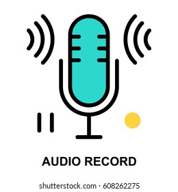 Audio Record Colour Line Icon