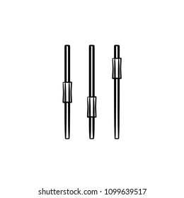 Audio record controllers hand drawn outline doodle icon. Audio mixer tuner, studio recording concept vector sketch illustration for print, web, mobile and infographics isolated on white background.