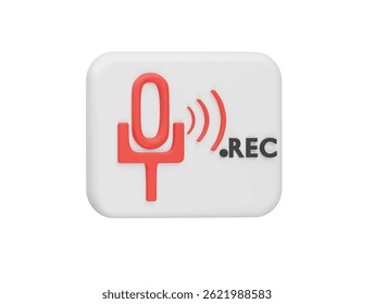  audio record icon 3d illustration render

