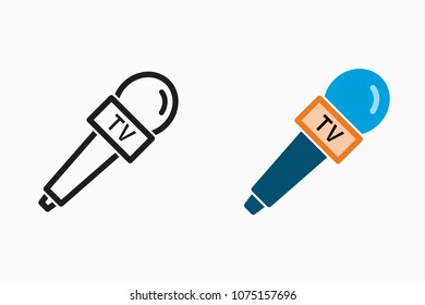 Audio record icon, mic symbol, sound music illustration