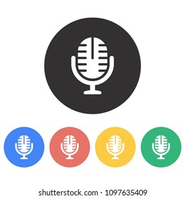 Audio record icon, mic symbol, vector illustration
