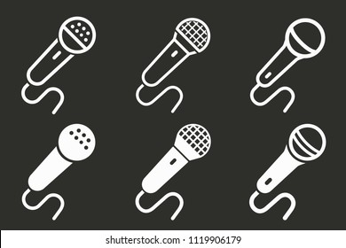 Audio record icon, mic symbol, sound music illustration.