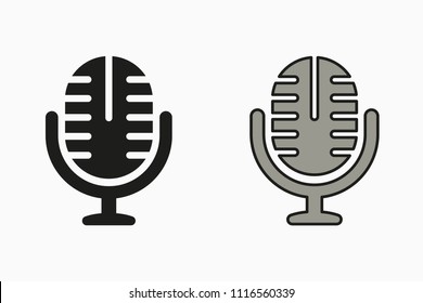Audio record icon. Vector illustration on a white background.